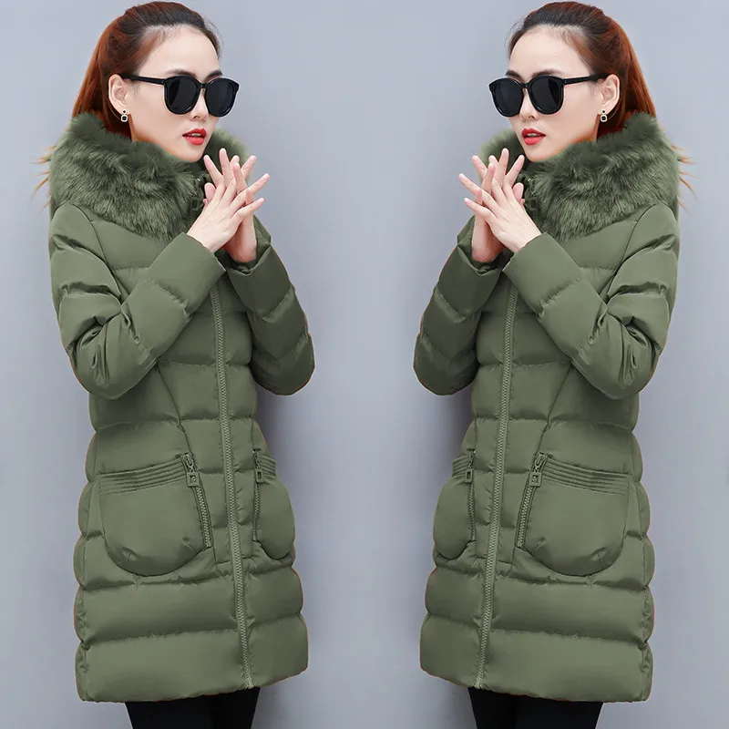 Зимняя женская хлопковая куртка 2018 новая короткая с капюшоном большого размера