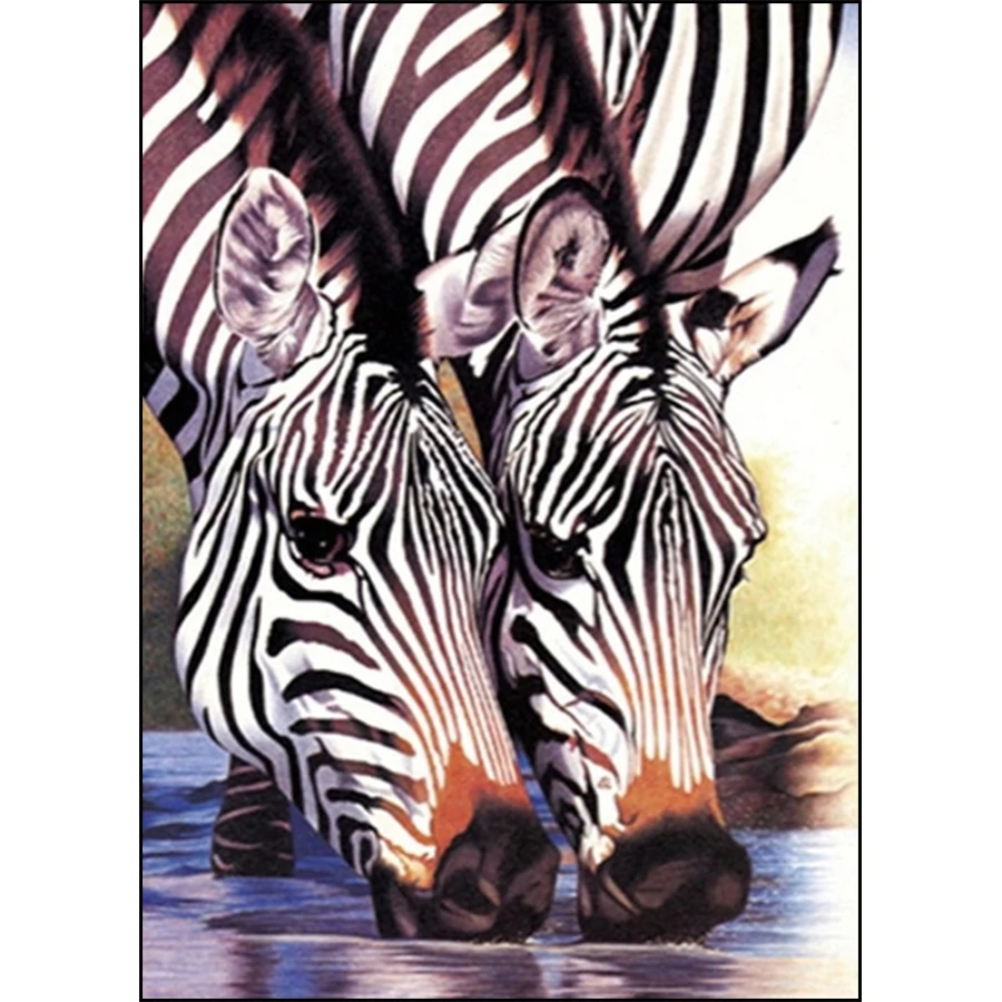 

Full Square / Round Drill 5d DIY Diamond Painting Kits Zebra Drinking Water Animal Picture Rhinestone Mosaic Diamond Embroidery