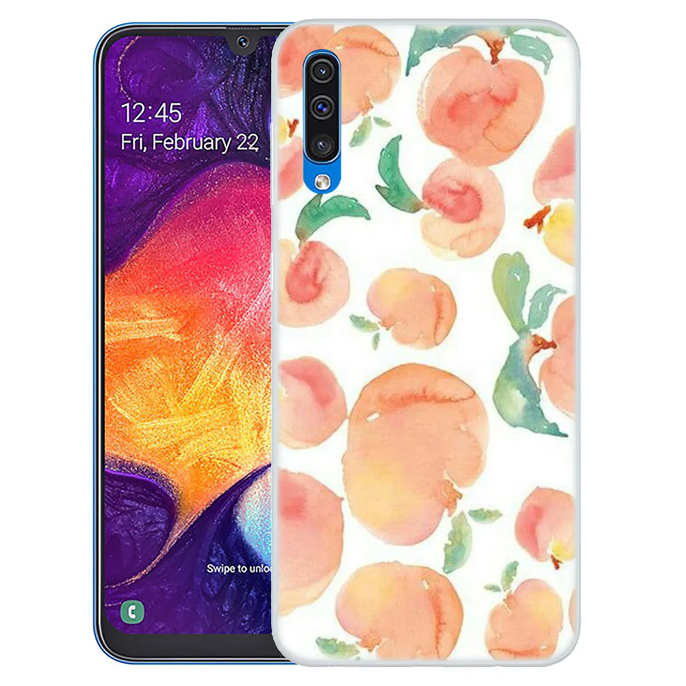 Твердый чехол для телефона Lavaza Tropical Leaves peach flower Samsung Galaxy A20E M40 M30 M20 M10 A10 A20 A30 A40 A50 A60 A70