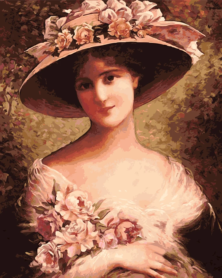 Красивая леди принцесса девушка играя картины вручную без рамки домашнее