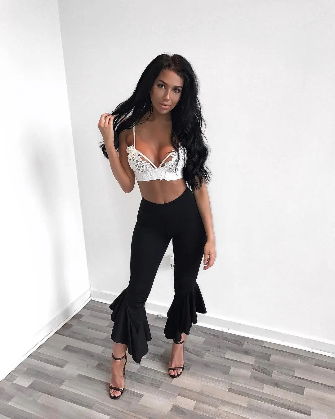 Женские сексуальные летние широкие брюки повседневные свободные Стрейчевые