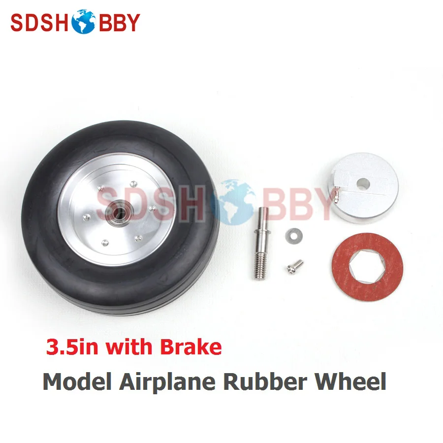 

3.5in Rubber Wheel with Brake Rubber Tire for Model Aircraft RC AIrplane