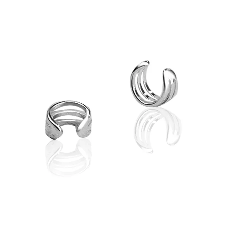 PF Silver Circle Clip Earrings Cartilage Ear Cuffs Without Puncture Charms Jewelry Ornament for Women Ohrringe SP0058 | Украшения и
