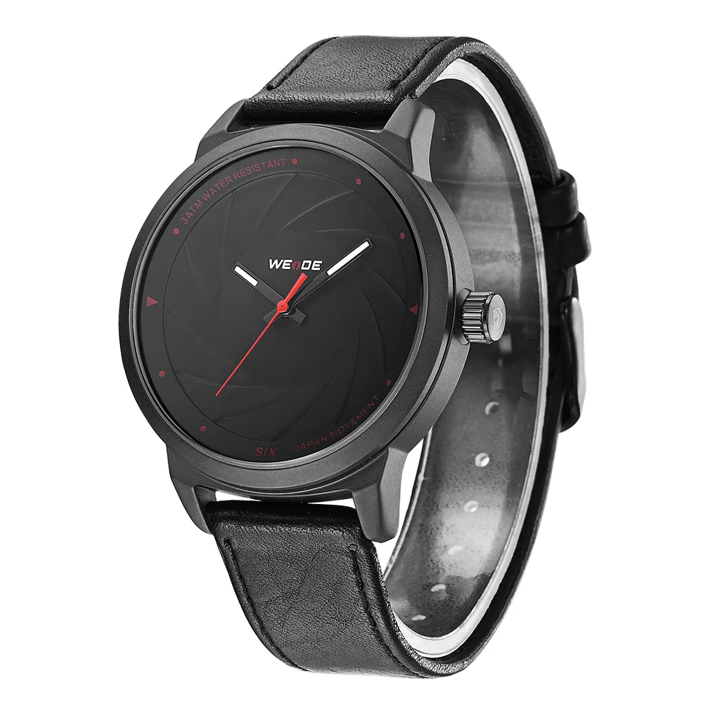 WEIDE мужские модные повседневные кварцевые часы с ремешком из ПУ роскошные