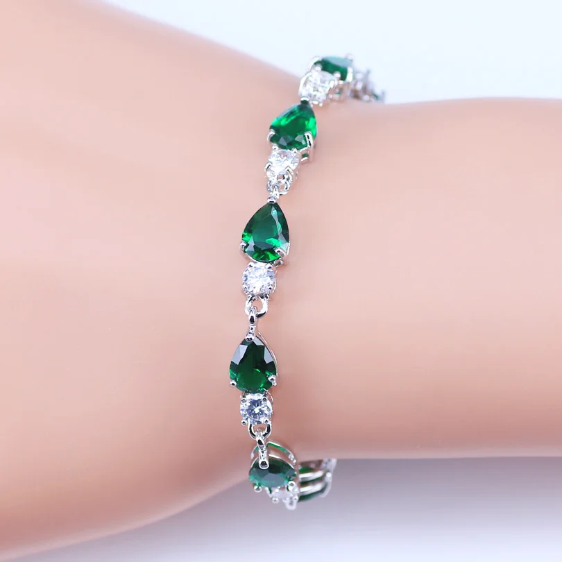 2018 модные женские аксессуары Роскошный зеленый белый кубический цирконий капли