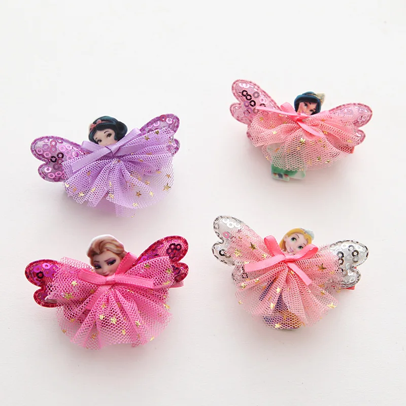 Детские заколки для волос с пайетками и героями мультфильмов Кружевные