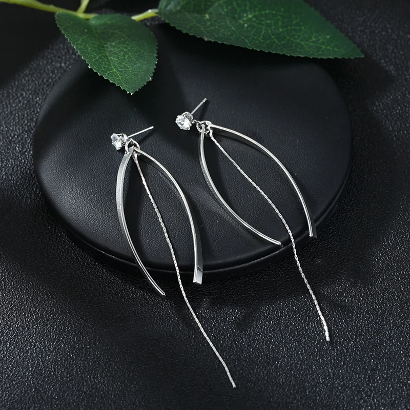Корейские трендовые серьги в форме рыбы Длинные массивные висячие с кисточками
