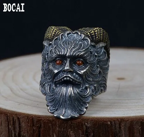 Серебряное Винтажное кольцо S925 из тайского серебра модное мужское серебряное