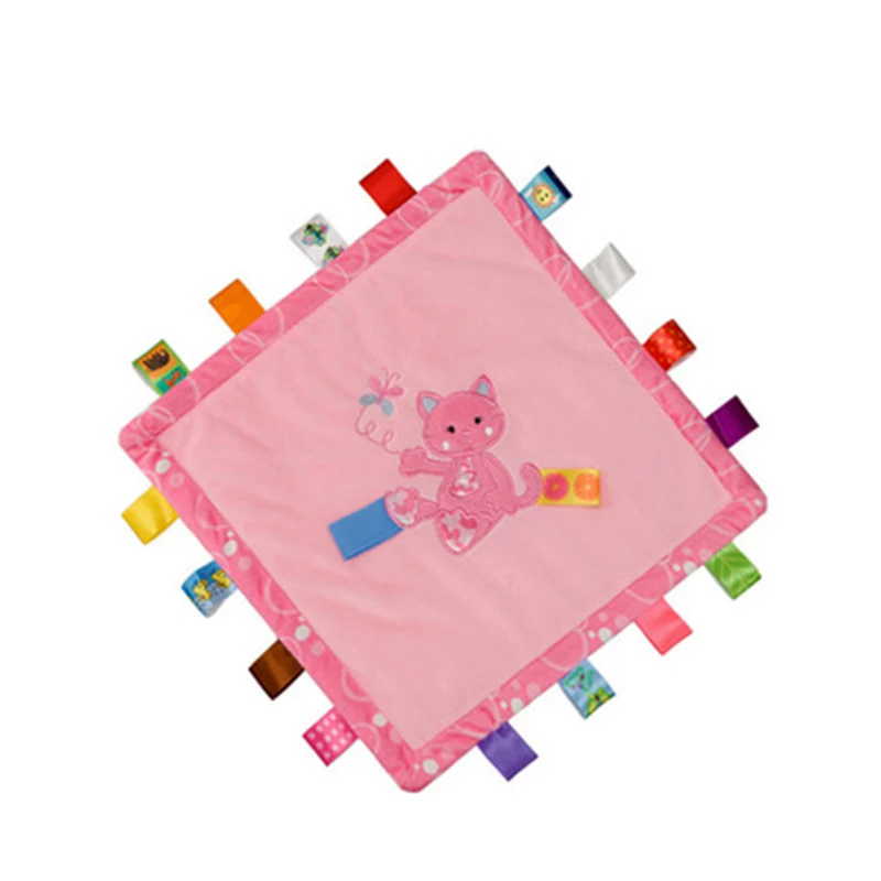 Baby Soft Square Plush Comfort Blanket Label Appease Towel Taggies Multifunctional Toys 28cm For Kids |