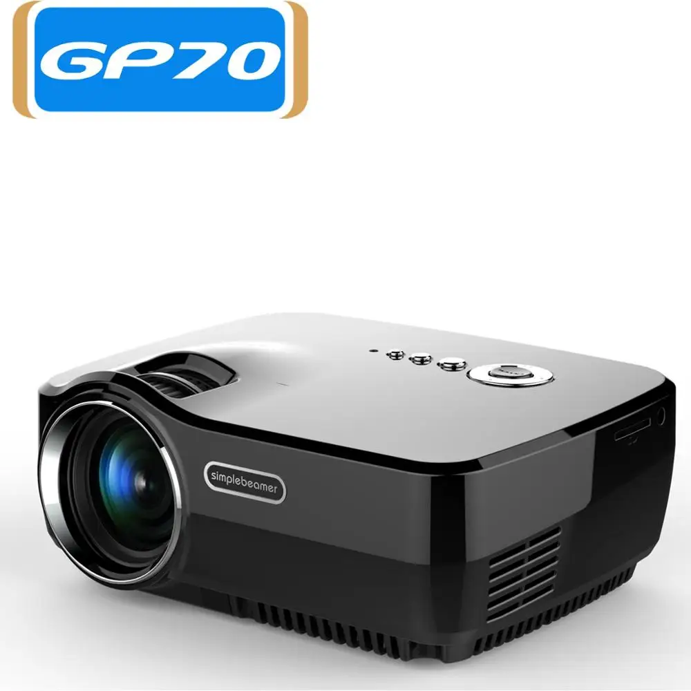 GP70 Simplebeamer Мини СВЕТОДИОДНЫЙ Проектор ПОЛНАЯ Поддержка HD 1080 P HDMI/USB/AV/SD/VGA для