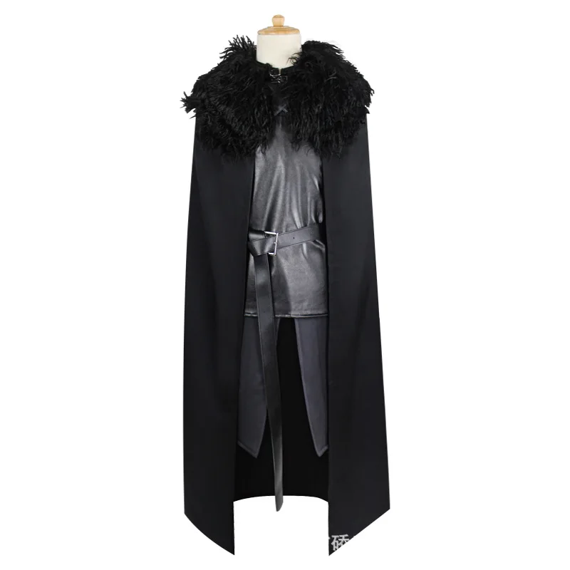 Game of Thrones Costume Jon Snow Costume Outfit With Coat Halloween Clothing Ault Men Cosplay Costume Full Set Party dress