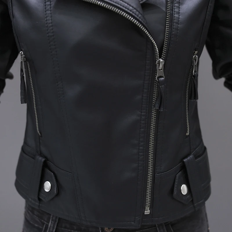 Локомотивная одежда из искусственной кожи женская короткая секция весна осень