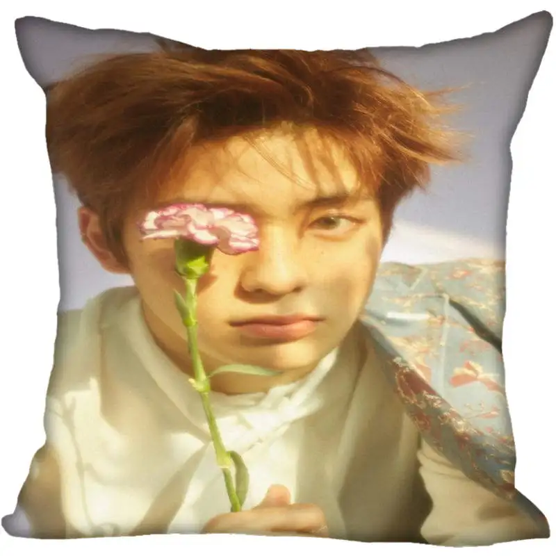 1 Пользовательские Kpop NCT JaeHyun Печатных Квадратных шелковые наволочки 40x40 см, 35x35 см одна сторона атласная наволочка индивидуальный логотип - Цвет: 1