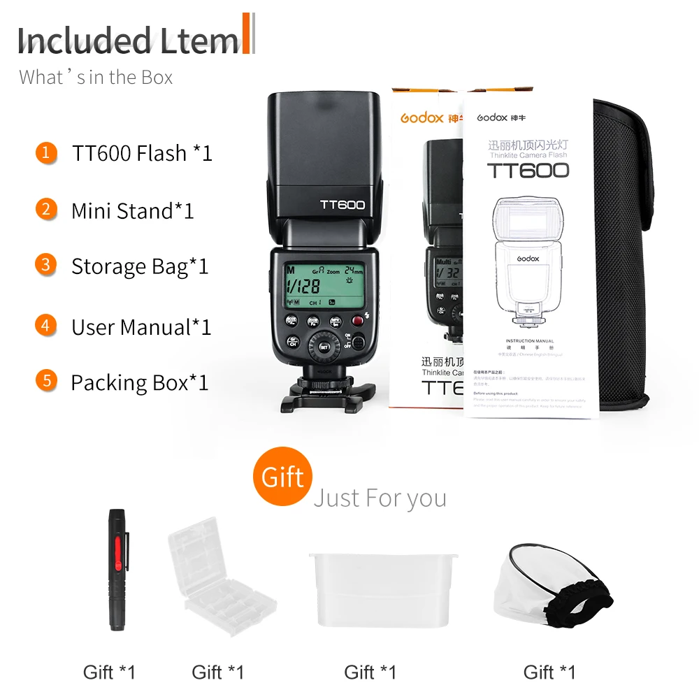 Godox TT600 TT600S GN60 Flash Master Slave Speedlite 2.4G Wireless X System for DSLR Camera Sony Canon Nikon Fuji Pentax Olympus |