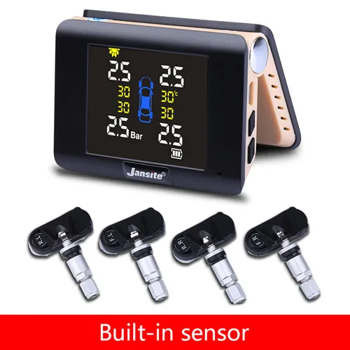 Jansite TPMS беспроводная автомобильная система контроля давления в шинах интеллектуальная система Солнечный светодиодный дисплей с 4 встроенными или внешними датчиками - Тип: Built-in sensor