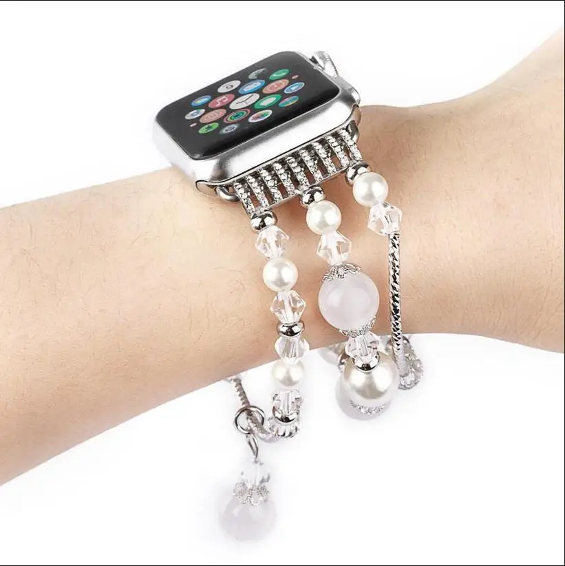 Модный женский браслет из агата серии 3 2 1 для Apple Watch, ремешок для iWatch серии 5 4 42 мм 38 мм 40 мм 44 мм браслет с бриллиантами
