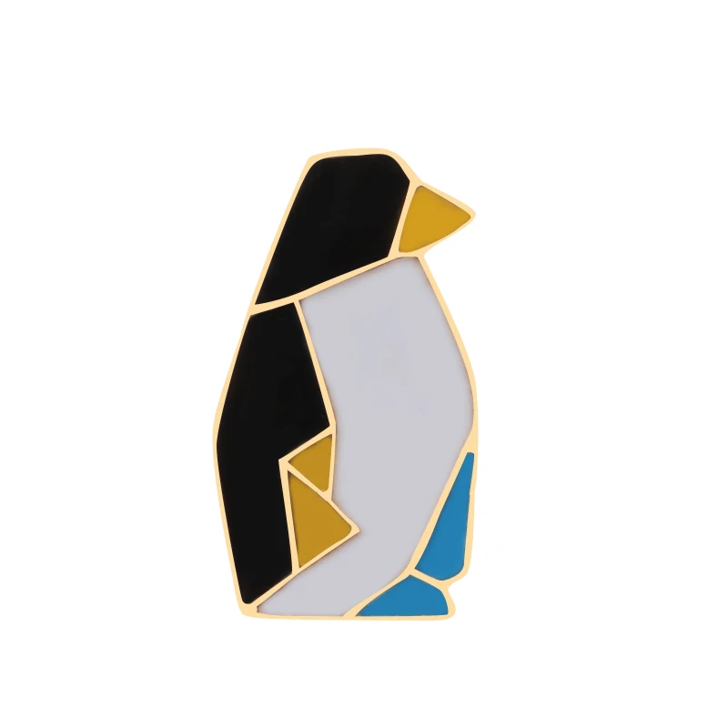 penguin Мини животное Броши кошка белка лошадь банан самолет карандаш значок нагрудный знак брошь джинсовая рубашка сумка мультфильм ювелирные изделия подарок - Окраска металла: penguin