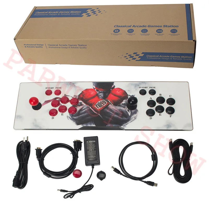 Новейшая 3D коробка аркадная игровая консоль 2200 в 1 игра PCB настольная консоль с красочной акриловой панелью HDMI VGA выход