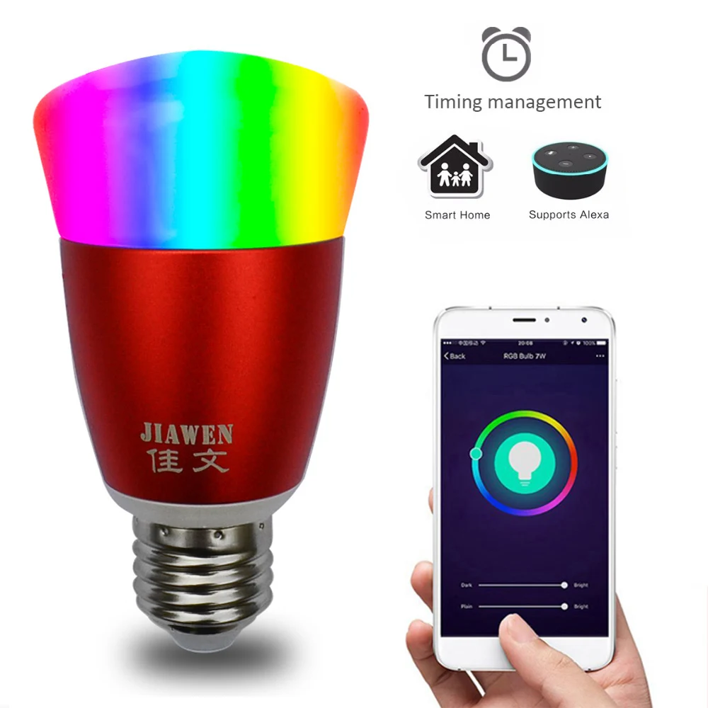 Jiawen умный дом Беспроводной WI-FI E27 светодиодный лампы Таймер Выключатель