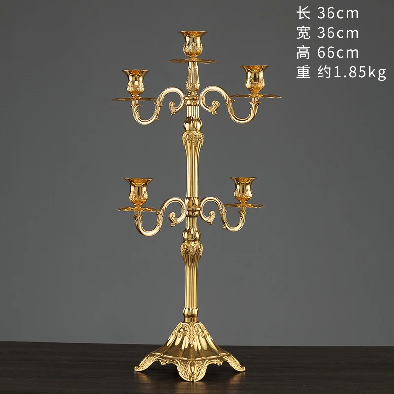 

European Style Luxury wedding Candle Holder Romantic Centerpiece Candelabra candelabros Alloy Metal Candlesticks Wedding Decor