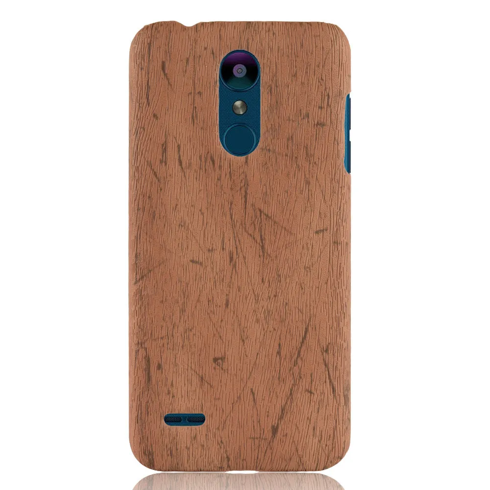 For LG K8 2018 Case Hard PC Leather Retro Wood Grain Phone Aristo 2 Tribute Dynasty Zone 4 Fortune X210 |