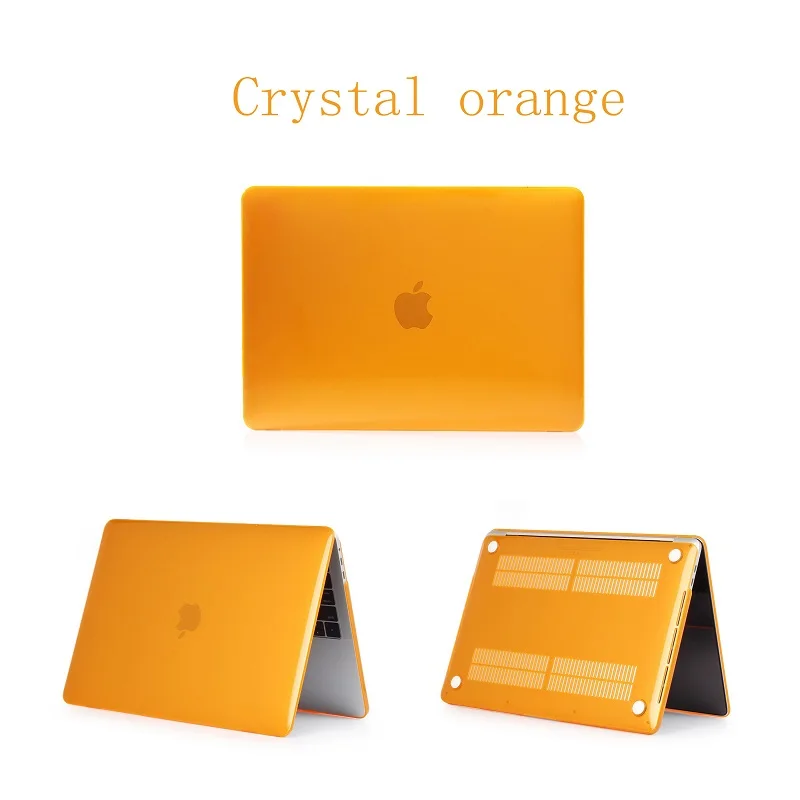 Crystal Orange Кристальный матовый чехол для Apple Macbook Air Pro retina 11 12 13 15, для Mac book New Pro 13,3 15,4 дюймов с сенсорной панелью, A1932+ подарок - Цвет: Crystal Orange