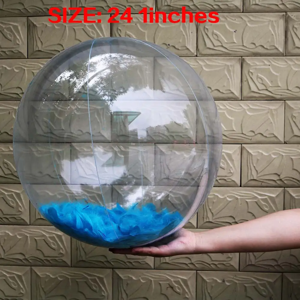 24 inches Blue 1 шт. прозрачный шар форма надувная пляжная игрушка украшение Бассейн Ванная комната пляжные вечерние спортивные игрушки для купания - Цвет: 24 inches Blue
