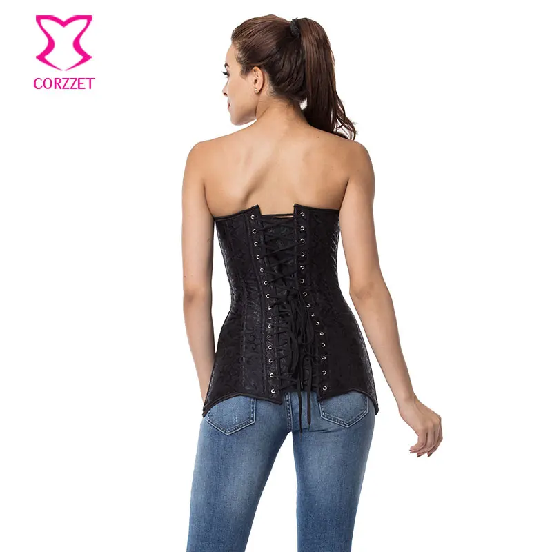 Корсет Женский жаккардовый с косточками из стали длинный размера плюс | Женская