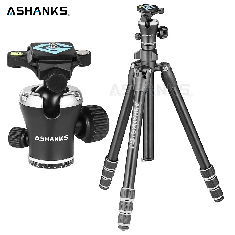 ASHANKS A666 штатив-Трипод для камеры 55,9 ''/142 см профессиональная видеокамера для путешествий, Трипод с алюминиевой шаровой головкой, компактный для цифровой SLR DSLR