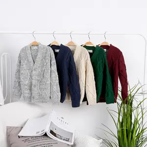 Детский свитер для мальчиков, новый свитер на весну и осень для больших мальчиков, свитер для мальчиков, детская одежда, хлопковый свитер, кардиган, пальто