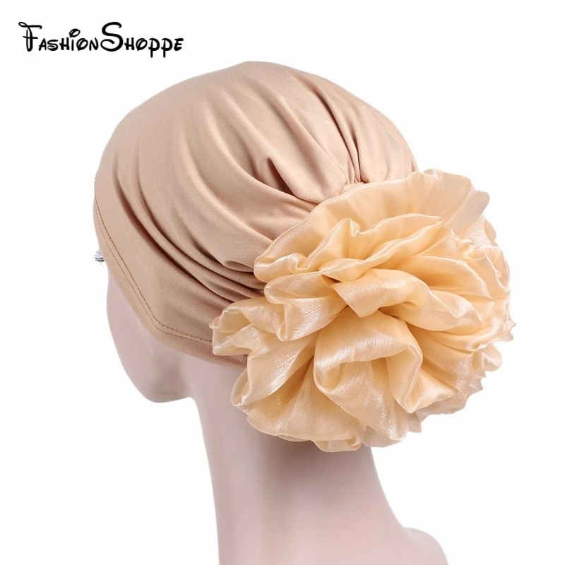 Женский тюрбан с большими цветами мусульманские банданы мусульманский головной