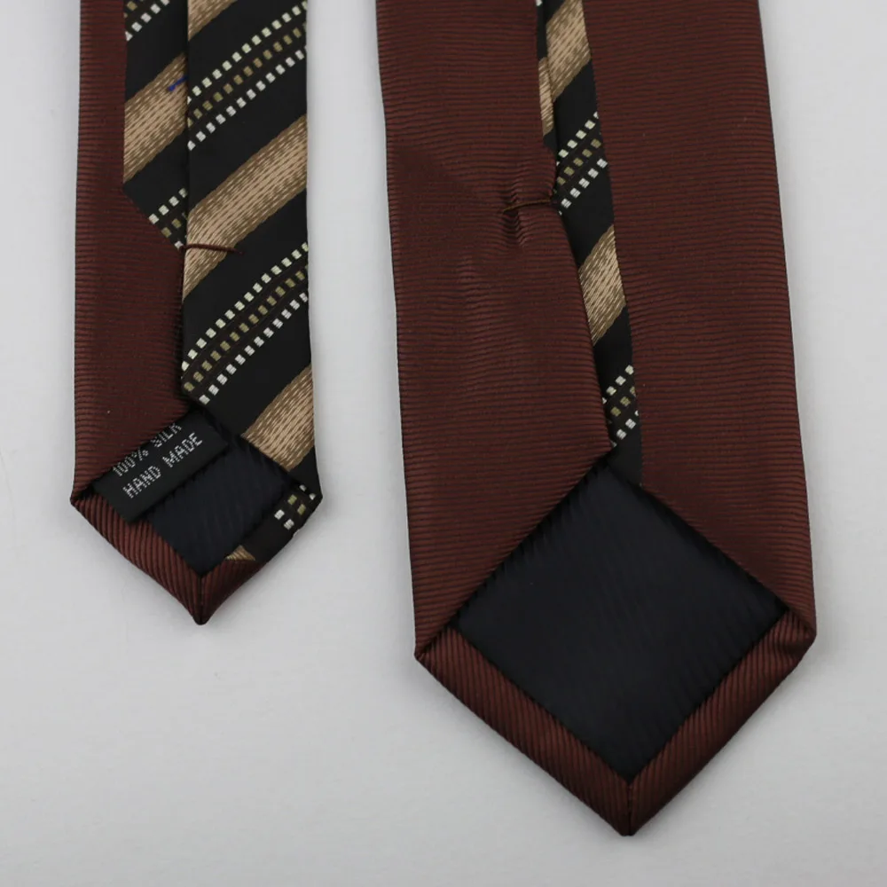 Мужские галстуки для костюма новый дизайн коричневая кайма с черным/белым