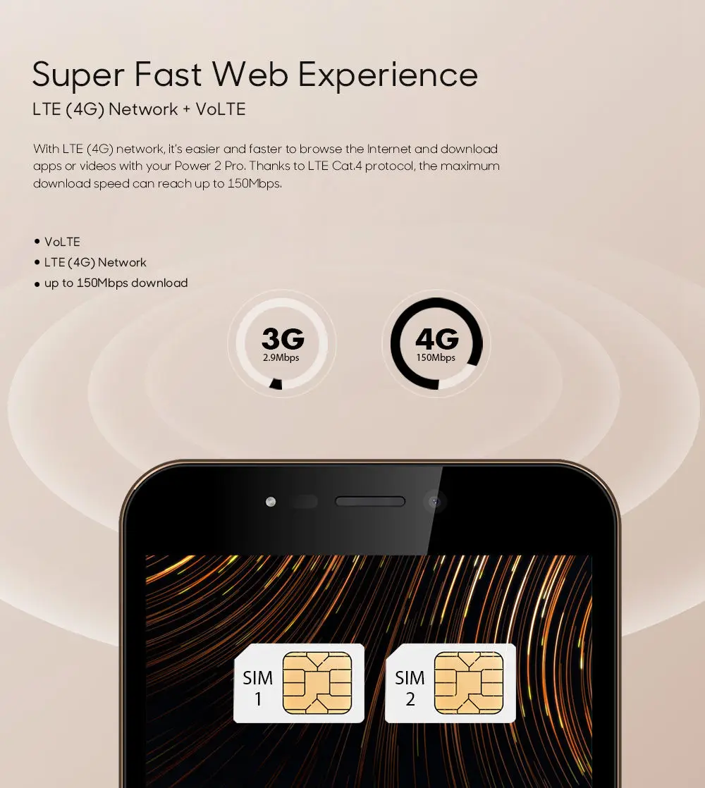 LEAGOO POWER 2 Pro Смартфон Android 8,1 5," HD MTK6739 четырехъядерный 2 Гб ОЗУ 16 Гб ПЗУ 4000 мАч отпечаток пальца ID 4G LTE мобильный телефон