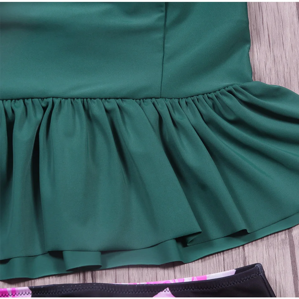 Женский купальник бикини с высокой горловиной TCBSG бразильский принтом бандажный