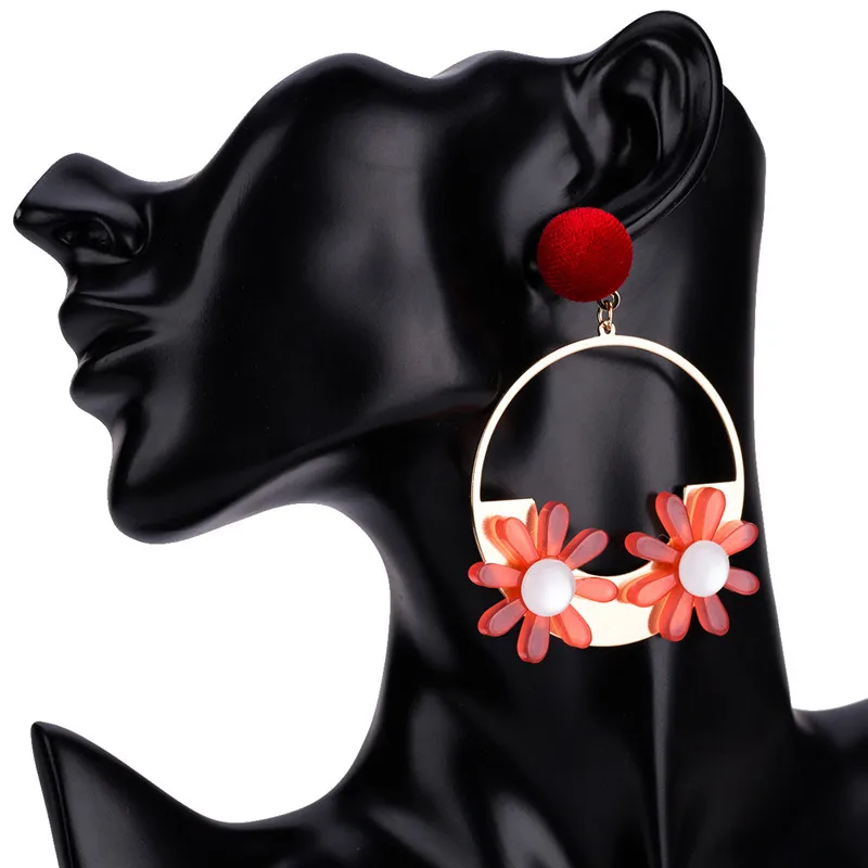 Богемный цветок плиты Винтаж серьги Обручение Boho ювелирные изделия Макси моде