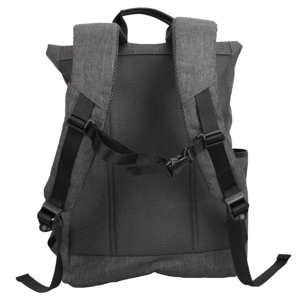 BESTLIFE холст рюкзак с двумя карманами откидная крышка путешествия Mochila рулон полиэстера Топ Rugzak для подростка повседневное