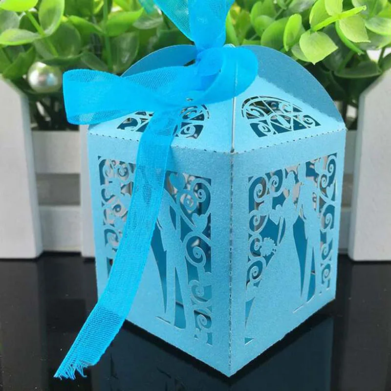 50 шт. коробка конфет с лазерной резкой для невесты и жениха Подарочная детского