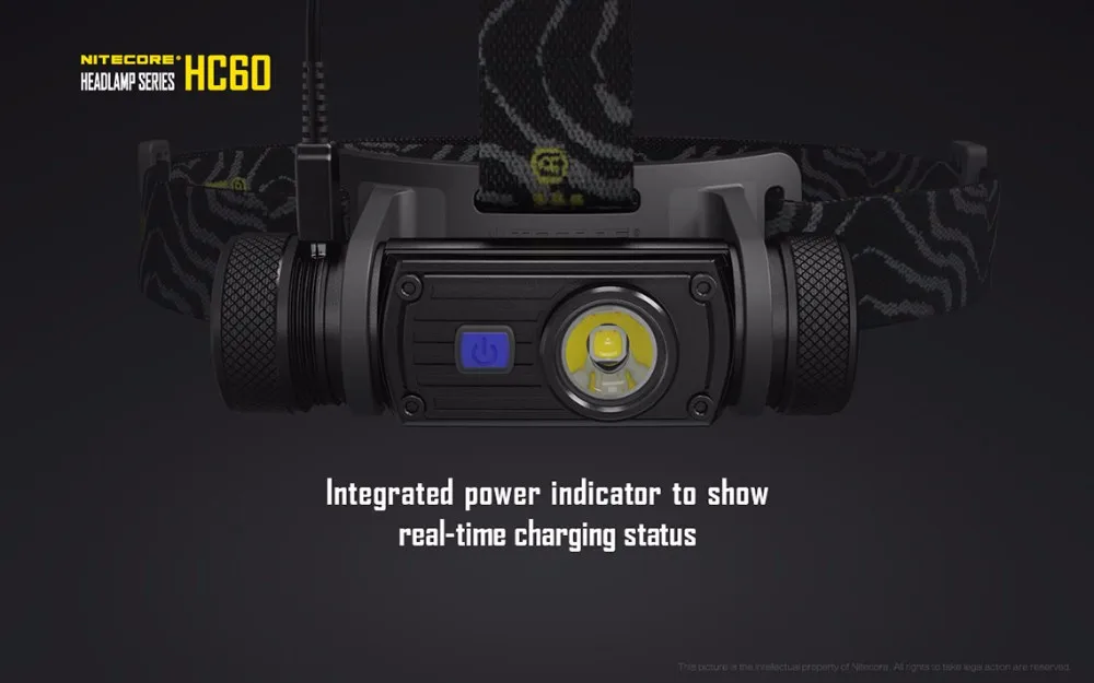 NITECORE HC60 налобный фонарь с зарядкой от USB CREE XM-L2 U2 max 1000 люмен дальность луча 117 м налобный фонарь с аккумулятором 18650 3400 мАч