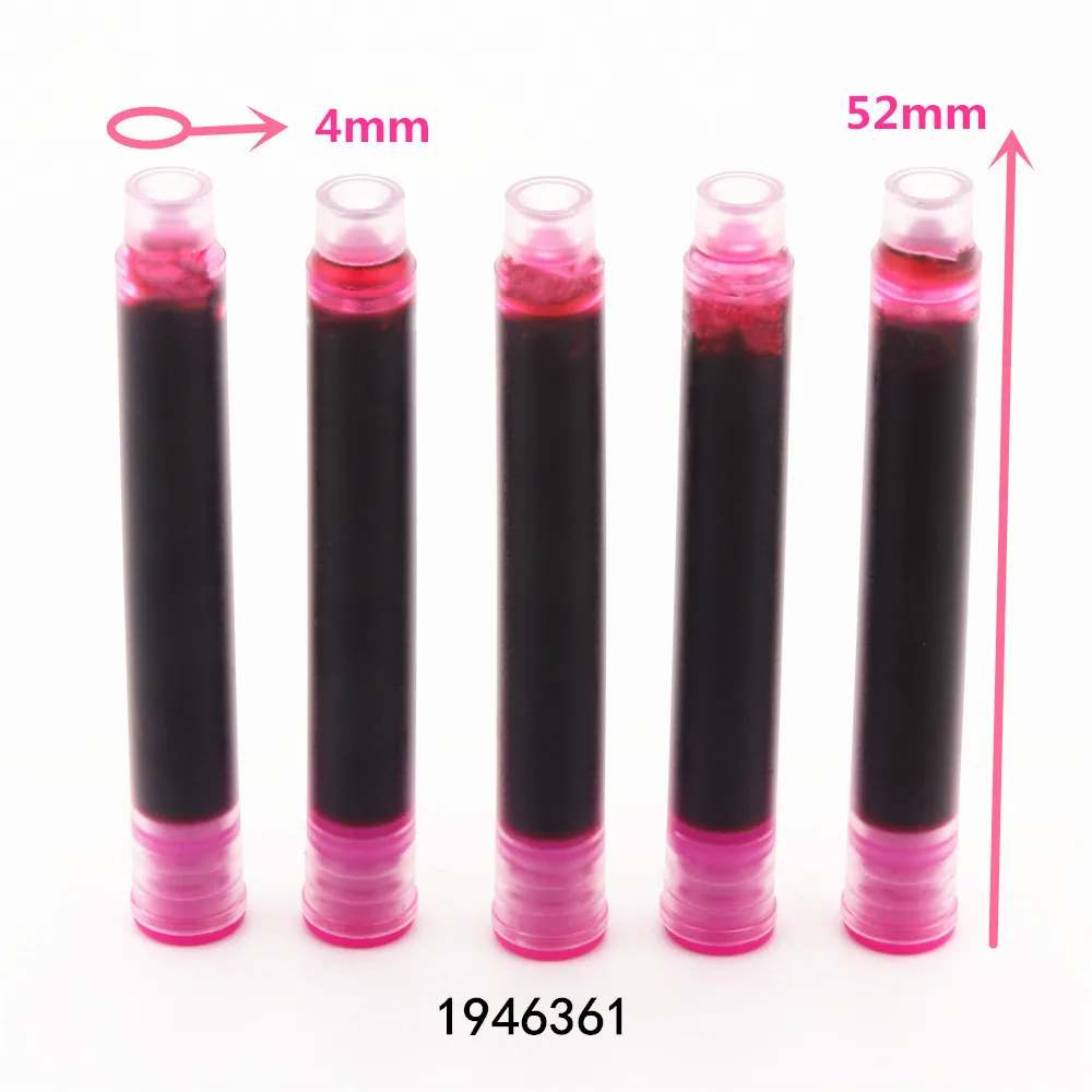 5pcs ink Pink Высокое качество 5 шт цвета чернила перьевая ручка портативная ручка качество чернил не повредит ручка чернила заправка картриджа школьные офисные принадлежности - Цвет: 5pcs ink Pink
