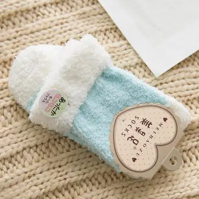 Kawaii/рождественские носки яркие бархатные носки-тапочки кораллового цвета модные хлопковые забавные теплые носки для зимы для женщин и девочек, милые носки, Meias - Цвет: 4