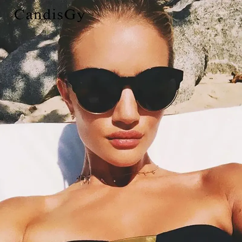 Женские солнцезащитные очки в полуоправе брендовые дизайнерские винтажные