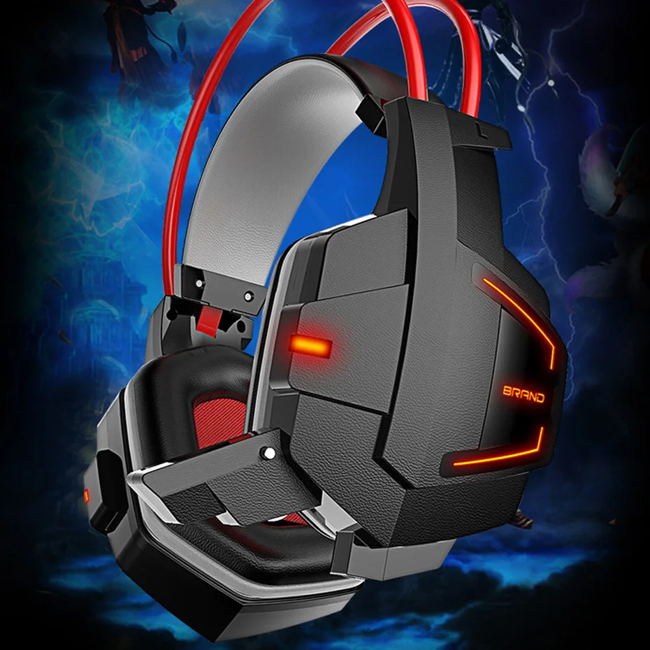 Y036 глубокий бас Over Ear Gaming Headset повязка наушники с легкой Hi Fi стерео игровые