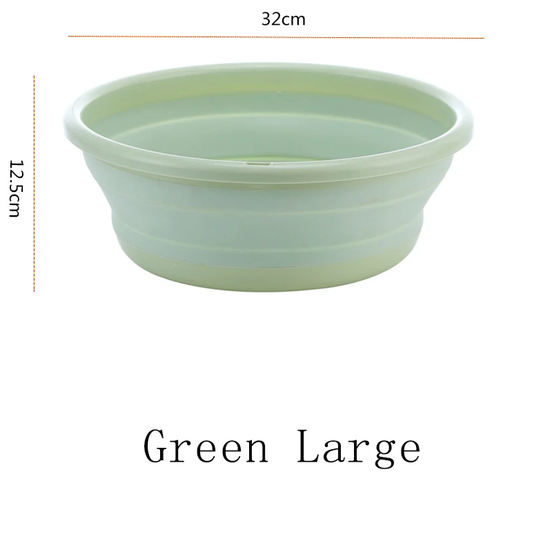 Green Large Портативное складное ведро, складной умывальник для туризма, умывальник для кемпинга, Автомобильный складной умывальник, бытовые инструменты для чистки ведра - Цвет: Green Large