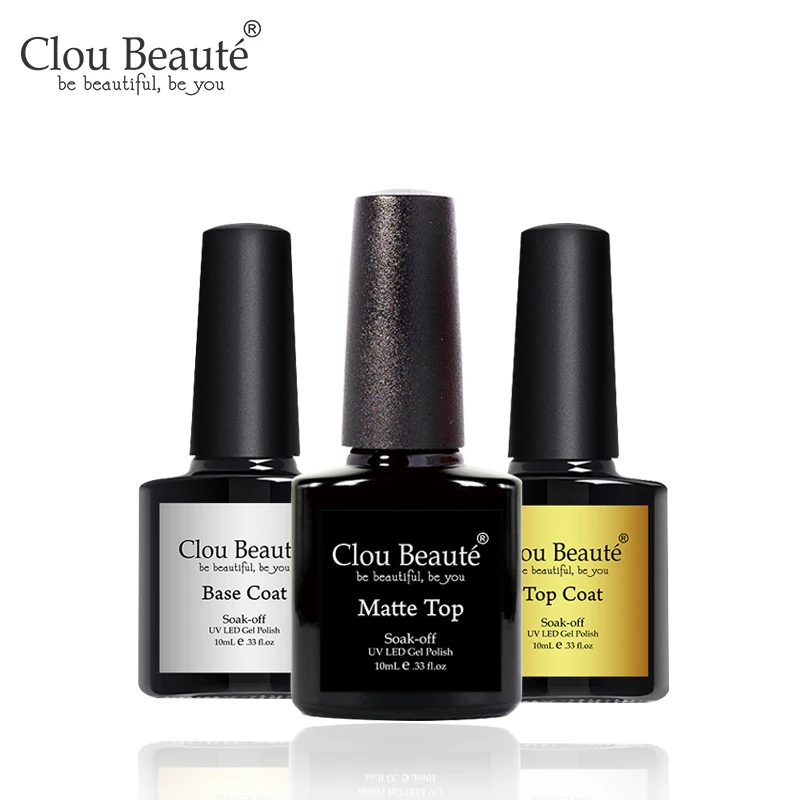 Clou Beaute 10 мл Гель-лак для ногтей основа и топ матовый топ Гель-лак все для маникюра Перманентный УФ-и светодиодный дизайн ногтей