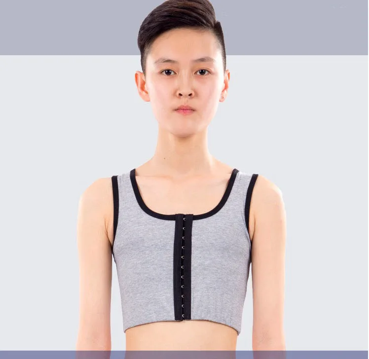 Sport cotton tank top Les Bustiers adjustable with elastic band Breast corset open front cosplay Chest Binder Tomboy
