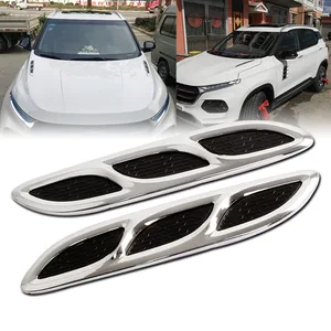 Автомобильный Стайлинг Mayitr, 2 шт., хромированные крылья, декоративные боковые вентиляционные отверстия, наклейки, универсальные для автомобиля, грузовика, кроссовера