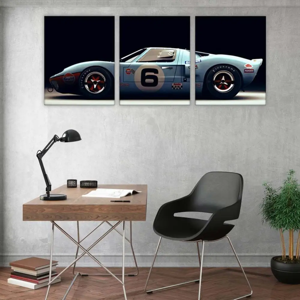 Картины на холсте Ford GT40 Sports Car Supercar 3 шт. | Дом и сад