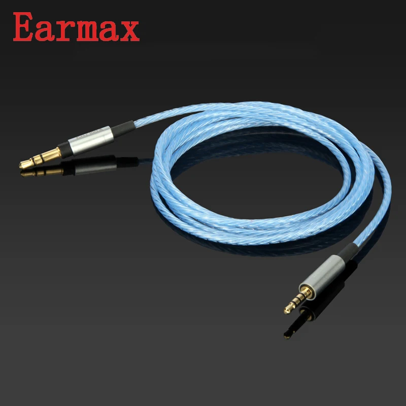 Улучшенный кабель для наушников Earmax с посеребрением аудиокабель Aux от 3 5 мм до 2