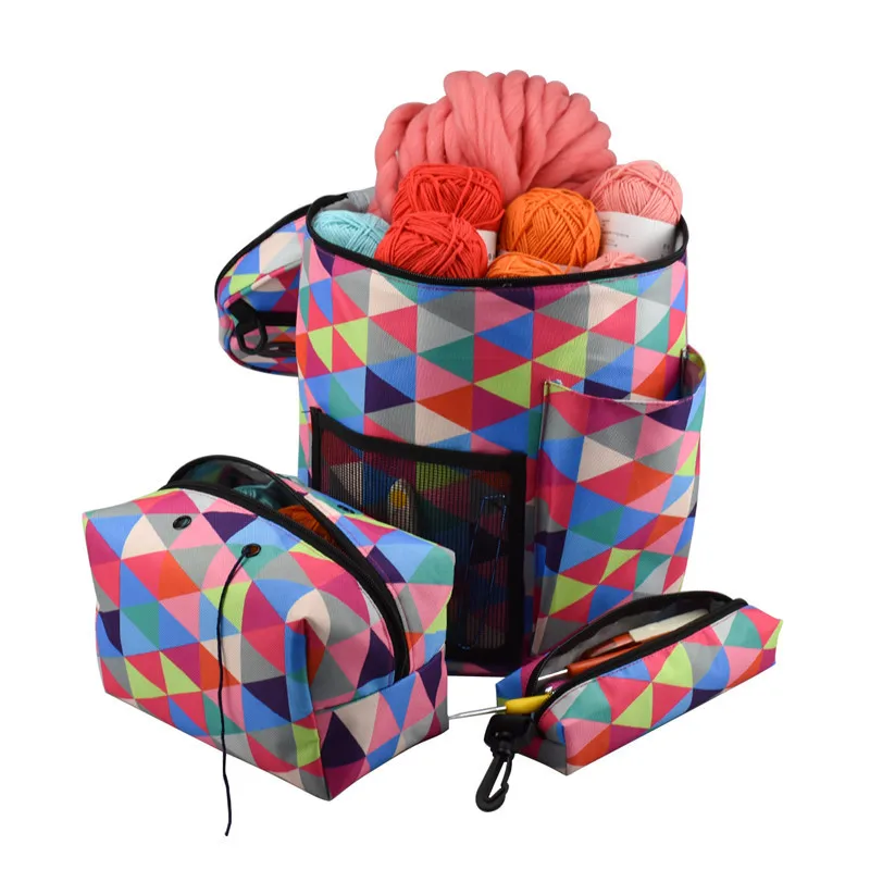

3 Pcs/set Large Capacity Woolen Yarn Storage Bag Organizer Tote Bag For Crocheting & Knitting Yarn Case Portable Yarn Holder Bag