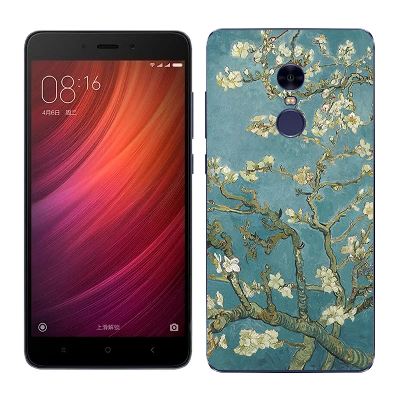 Чехол для Xiaomi Redmi Note 4 Note4 силиконовый чехол с масляной росписью задняя крышка